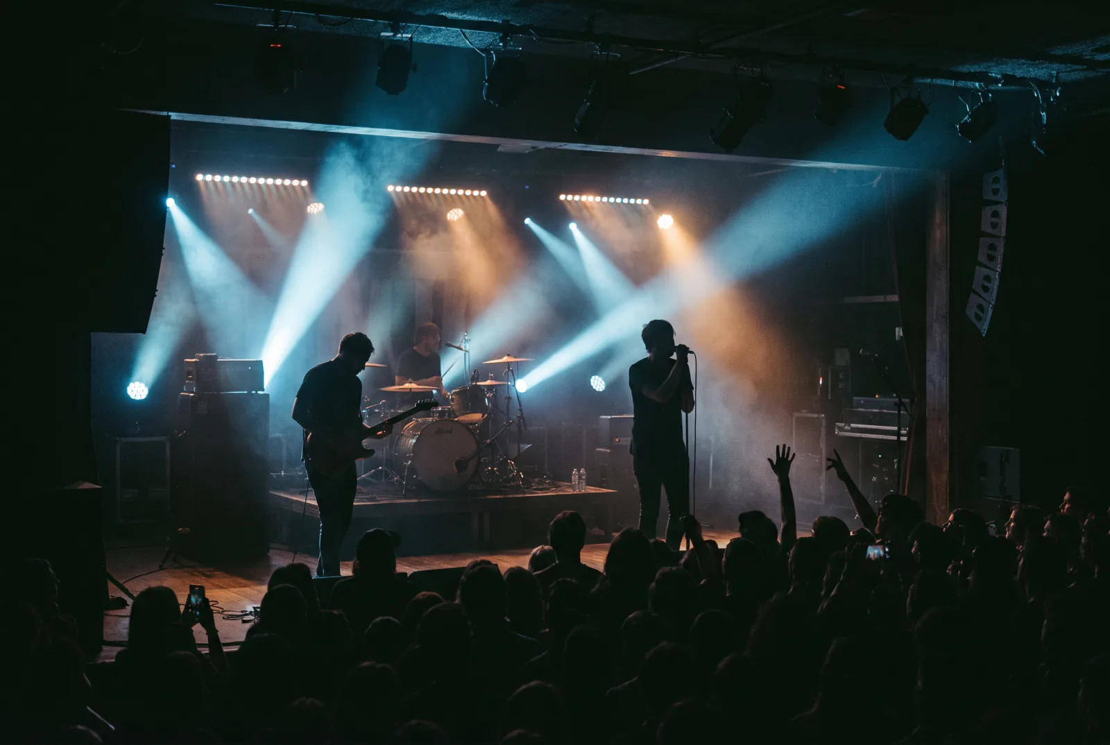 Band playing on a live venue stage